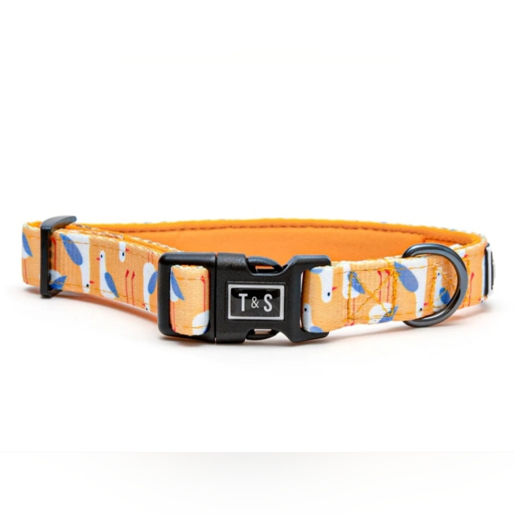 2 /$15  New Tella & Stella Designer Dog Collar  Seagull Party  Size Large